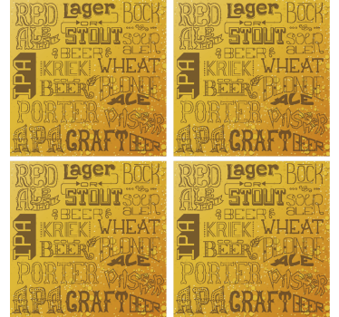 Base para copos de cerveja vários tipos de cerveja - TenStickers