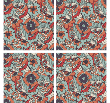 Bases para copos estampa floral - TenStickers