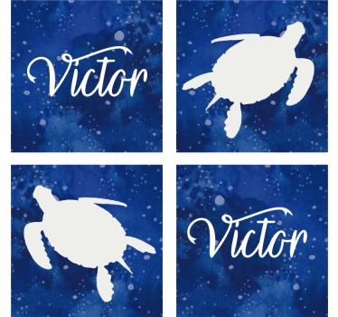 Bases para copos com nome tartaruga na galáxia - TenStickers