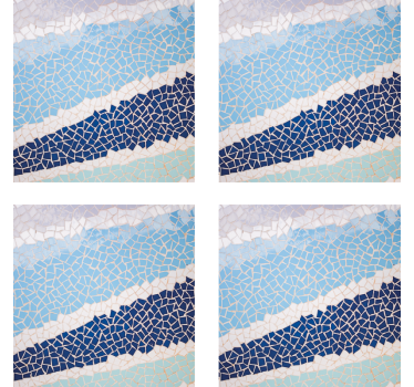 Bases para copos em vinil de azulejos Mosaicos azuis - TenStickers