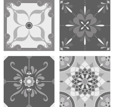 Bases para copos com padrão cinza intricado - TenStickers