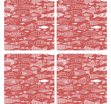 Bases para copos em vinil de peixes Muitos peixes no mar - TenStickers