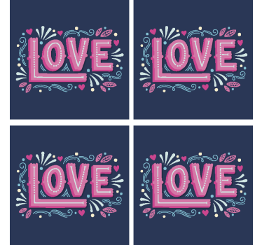 Bases para copos frase tipografia amorosa divertida - TenStickers