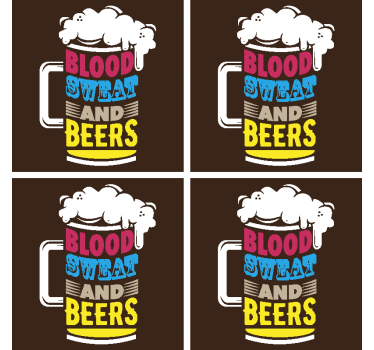 Bases para copos de cerveja Sangue, suor e cerveja - TenStickers