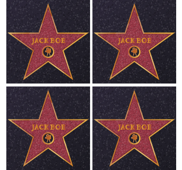Bases para copos alternativas Estrela de hollywood com nome - TenStickers