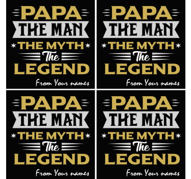 Bases para copos frase lenda do mito do papai - TenStickers