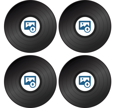 Bases para copos personalizáveis Disco com fotografia - TenStickers