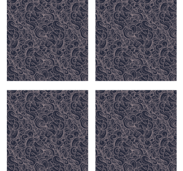 Bases para copos com padrão abstrato intricado - TenStickers