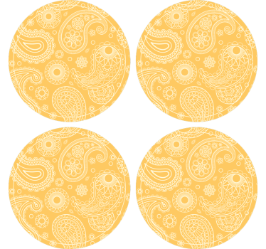 Bases para copos com padrão paisley intricado - TenStickers