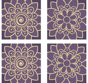 Bases para copos com padrões dourados florais - TenStickers