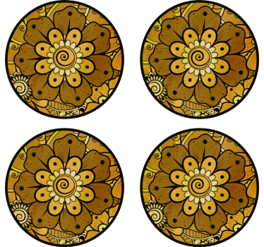 Bases para copos com padrão floral intricado - TenStickers