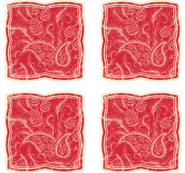 Bases para copos com padrão floral ornamental - TenStickers