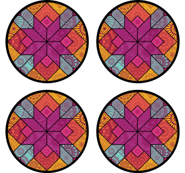 Bases para copos com arranjo geométrico vibrante - TenStickers