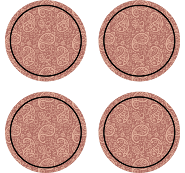 Bases para copos com padrão floral paisley - TenStickers