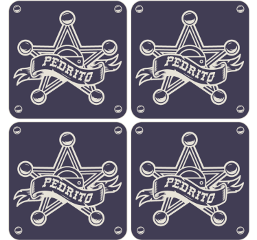 Bases para copos vintage insígnia de xerife - TenStickers