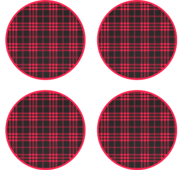 Bases para copos em vinil de natal Padrão tartan de natal - TenStickers