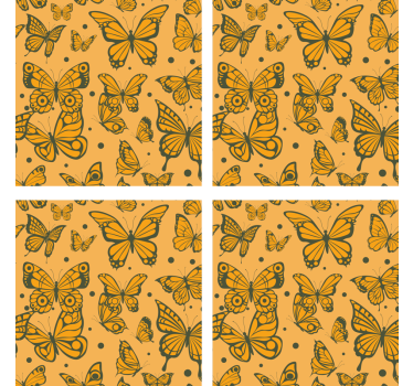 Bases para copos com superfície de padrão borboleta - TenStickers