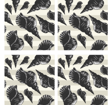 Bases para copos com padrões elegantes de concha - TenStickers