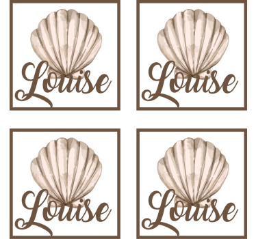 Bases para copos em vinil de conchas Concha com nome - TenStickers