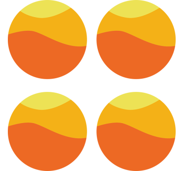 Bases para copos com camadas coloridas onduladas - TenStickers
