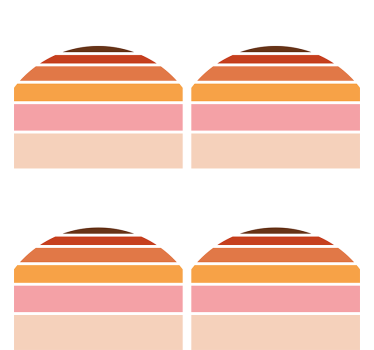 Bases para copos em formato de cores sobrepostas - TenStickers