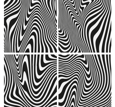 Bases para copos em vinil de texturas Zebra efeito 3d - TenStickers