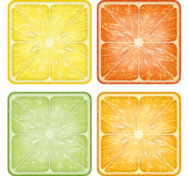 Bases para copos fatias de cítricos minimas - TenStickers