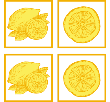 Bases para copos ilustrações de frutas cítricas - TenStickers