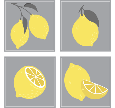 Bases para copos conjunto de ilustrações de limão - TenStickers