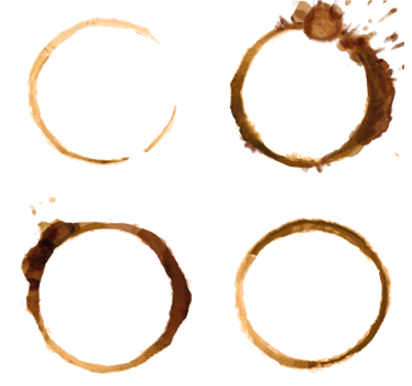 Bases para copos com padrões de manchas de café - TenStickers