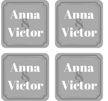 Bases para copos casamentos iniciais personalizadas do casal - TenStickers