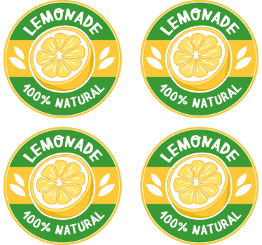 Bases para copos frase fatia de limão natural - TenStickers