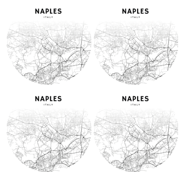 Bases para copos personalizáveis mapa de nápoles - TenStickers