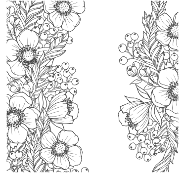 Bases para copos com padrões florais contornados - TenStickers