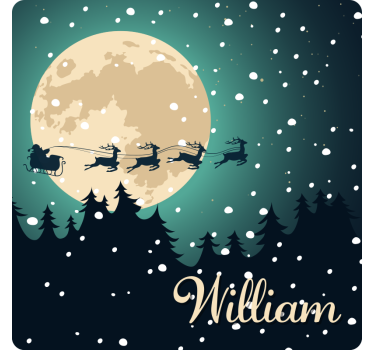Bases para copos de natal trenó do papai noel ao luar - TenStickers