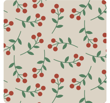 Bases para copos com padrões de raminhos berry - TenStickers