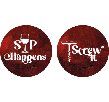 Bases para copos em vinil com frases Diferentes provérbios do vin - TenStickers