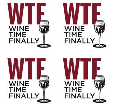Bases para copos em vinil com frases Hora do vinho finalmente - TenStickers