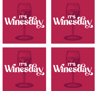 Bases para copos frase quarta do copo de vinho - TenStickers