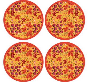 Bases para copos com estampa floral vibrante - TenStickers