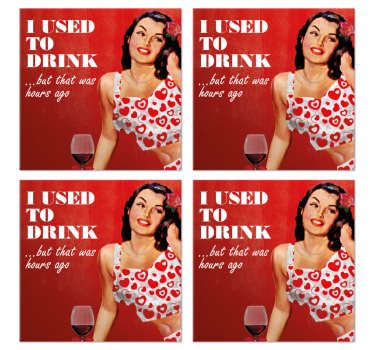 Bases para copos em vinil com frases Eu usei para beber - TenStickers