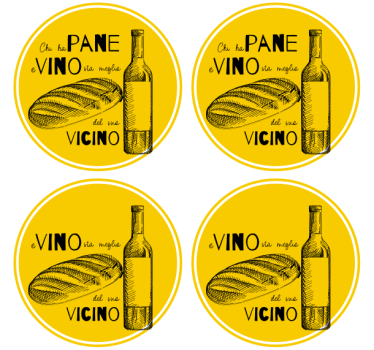 Bases para copos personalizáveis vinho e pão - TenStickers