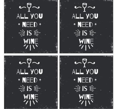 Bases para copos frase necessidade do vinho - TenStickers