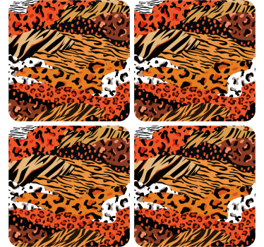 Bases para copos com padrões de animais fieros - TenStickers