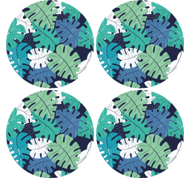 Bases para copos emblema de folha tropical - TenStickers