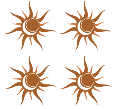 Bases para copos símbolo do sol com curvas - TenStickers