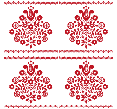 Bases para copos motivo floral folk - TenStickers