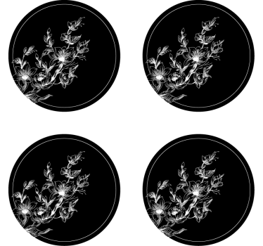 Bases para copos arte floral contemporânea - TenStickers