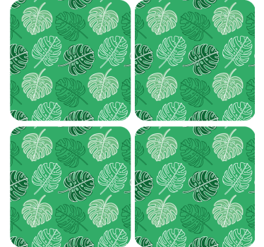 Bases para copos com superfície estampada de folhas - TenStickers