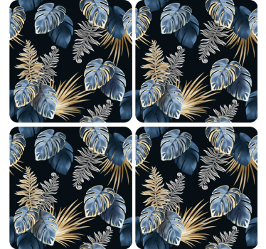 Bases para copos folhagem tropical luxuosa - TenStickers